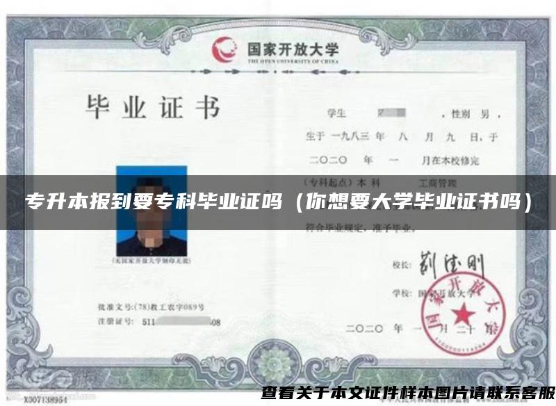 專升本報到要?？飘厴I證嗎（你想要大學畢業證書嗎）
