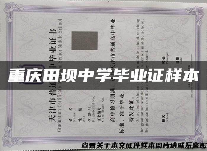 重慶田壩中學畢業證樣本
