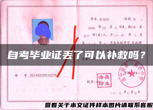 自考畢業證丟了可以補救嗎？