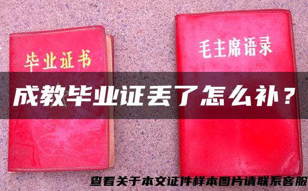 成教畢業證丟了怎么補？