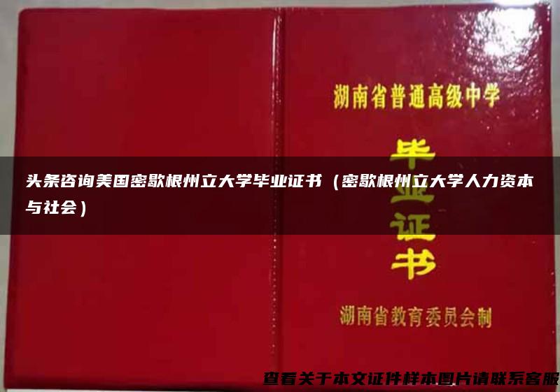 頭條咨詢美國密歇根州立大學畢業證書（密歇根州立大學人力資本與社會）
