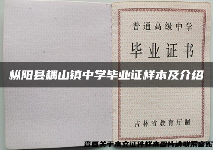 樅陽縣耦山鎮中學畢業證樣本及介紹