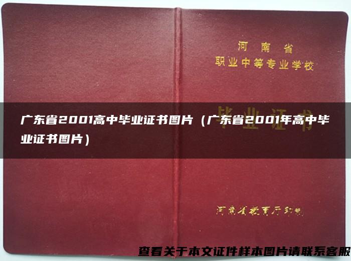 廣東省2001高中畢業證書圖片（廣東省2001年高中畢業證書圖片）