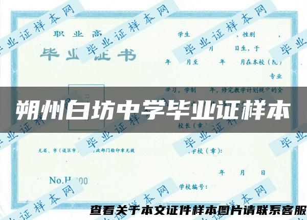 朔州白坊中學畢業證樣本