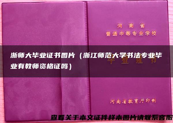 浙師大畢業證書圖片（浙江師范大學書法專業畢業有教師資格證嗎）