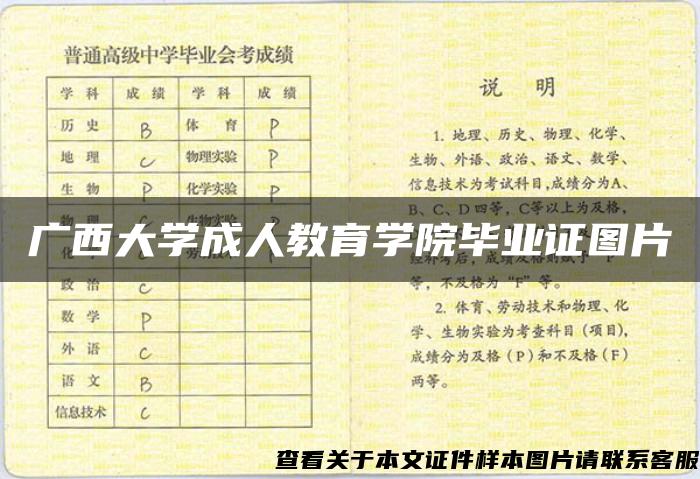 廣西大學成人教育學院畢業證圖片