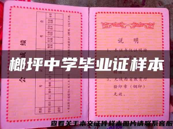 榔坪中學畢業證樣本