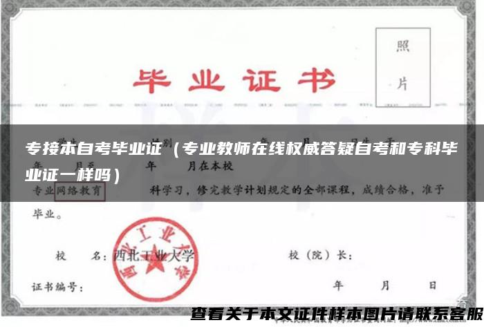 專接本自考畢業證（專業教師在線權威答疑自考和?？飘厴I證一樣嗎）