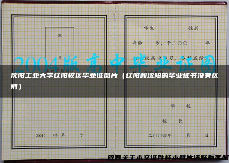 沈陽工業大學遼陽校區畢業證圖片（遼陽和沈陽的畢業證書沒有區別）