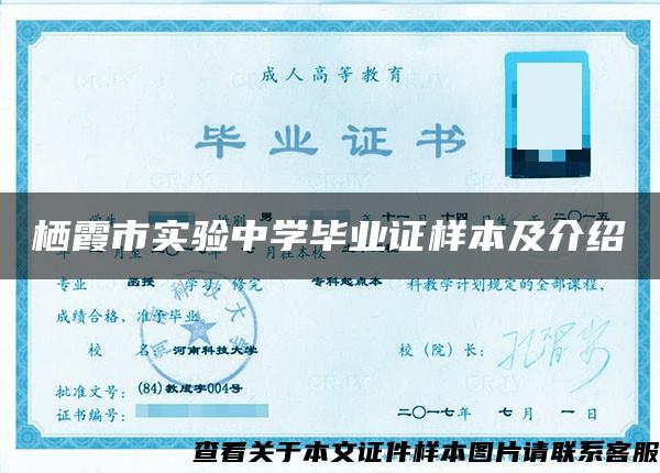 棲霞市實驗中學畢業證樣本及介紹