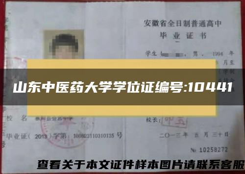 山東中醫藥大學學位證編號:10441