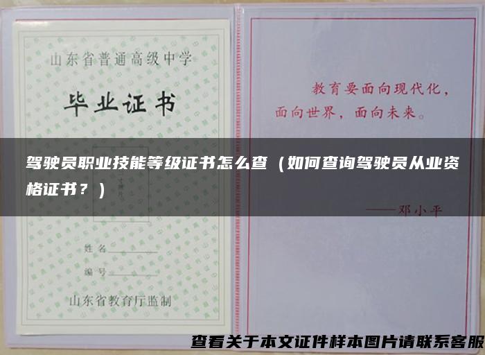 駕駛員職業技能等級證書怎么查（如何查詢駕駛員從業資格證書？）