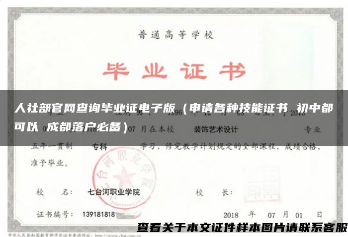 人社部官網查詢畢業證電子版（申請各種技能證書 初中都可以 成都落戶必備）