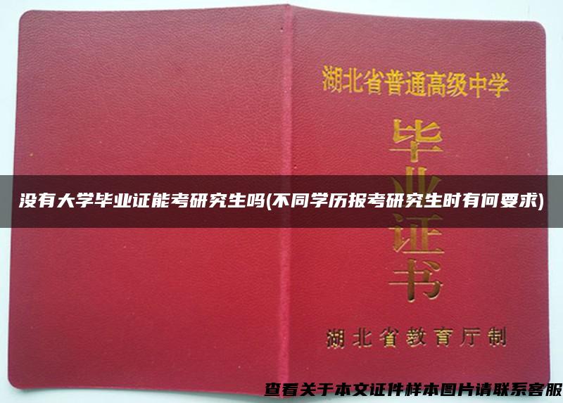 沒有大學畢業證能考研究生嗎(不同學歷報考研究生時有何要求)