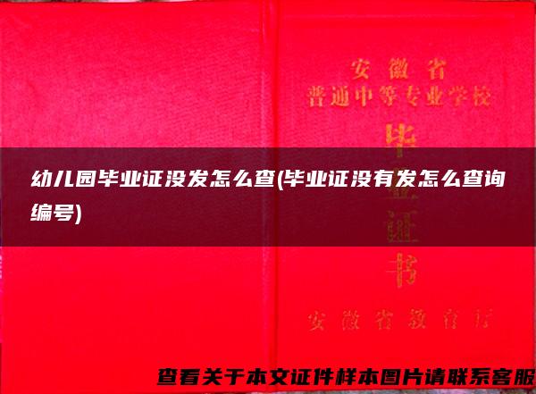 幼兒園畢業證沒發怎么查(畢業證沒有發怎么查詢編號)