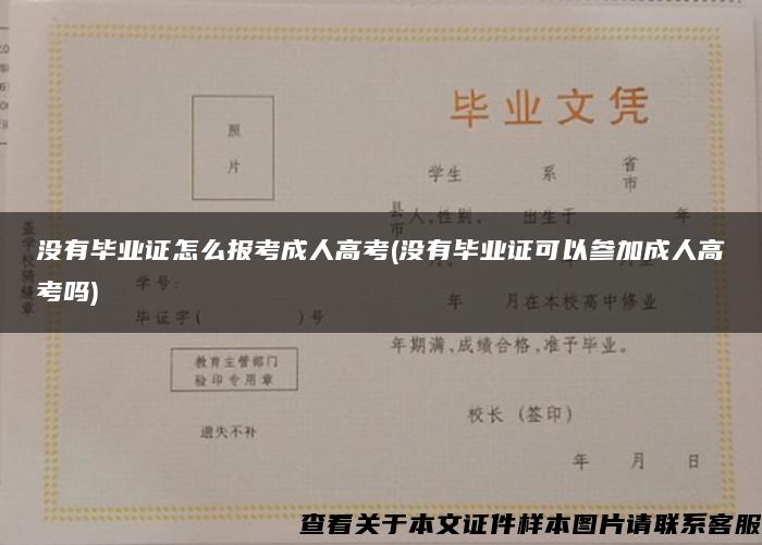 沒有畢業證怎么報考成人高考(沒有畢業證可以參加成人高考嗎)