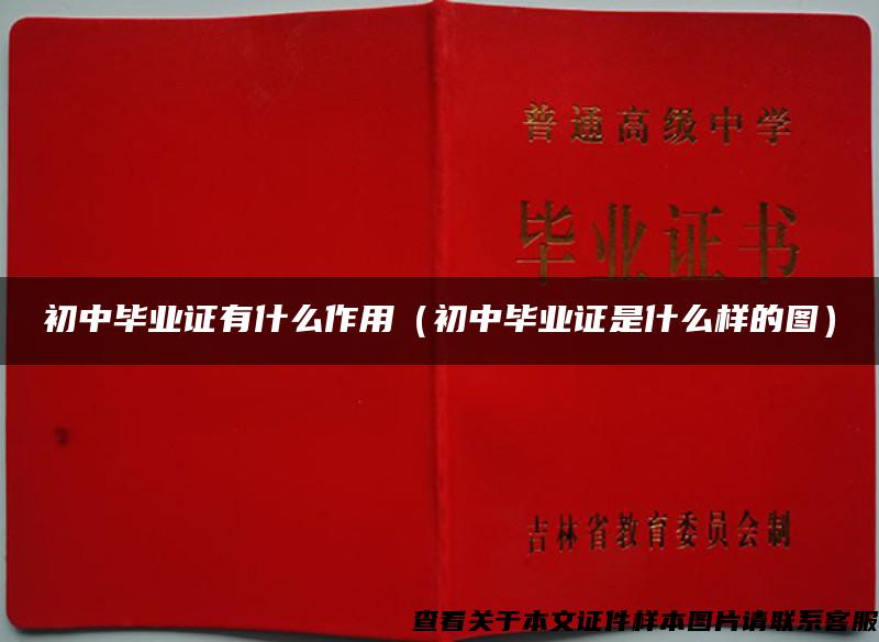 初中畢業證有什么作用（初中畢業證是什么樣的圖）