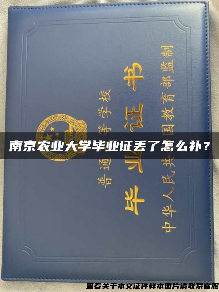 南京農業大學畢業證丟了怎么補？