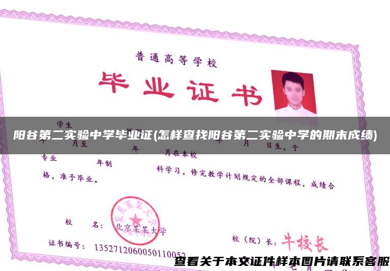 陽谷第二實驗中學畢業證(怎樣查找陽谷第二實驗中學的期末成績)