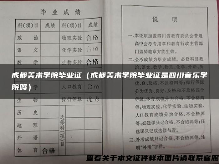 成都美術學院畢業證（成都美術學院畢業證是四川音樂學院嗎）