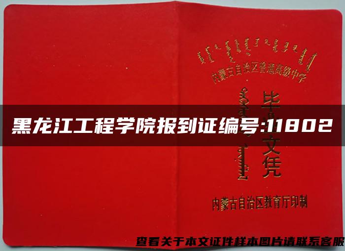 黑龍江工程學院報到證編號:11802