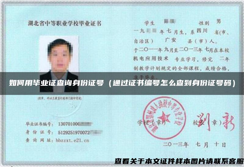 如何用畢業證查詢身份證號（通過證書編號怎么查到身份證號碼）
