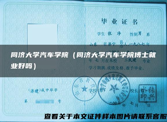 同濟大學汽車學院（同濟大學汽車學院博士就業好嗎）