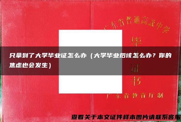 只拿到了大學畢業證怎么辦（大學畢業后該怎么辦？你的焦慮也會發生）