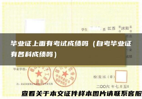 畢業證上面有考試成績嗎（自考畢業證有各科成績嗎）