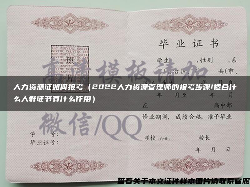 人力資源證如何報考（2022人力資源管理師的報考步驟!適合什么人群證書有什么作用）