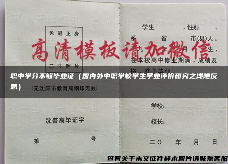 職中學分不夠畢業證（國內外中職學校學生學業評價研究之淺陋反思）