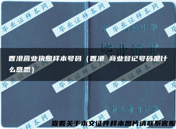 香港營業執照樣本號碼（香港 商業登記號碼是什么意思）