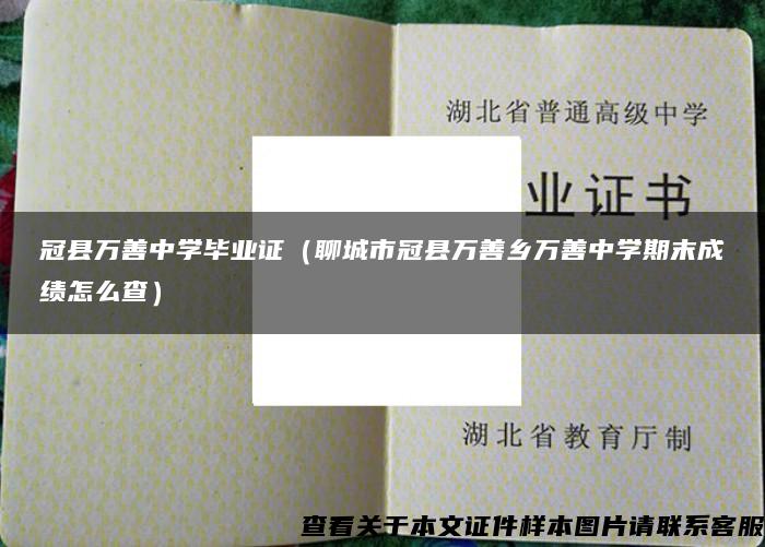 冠縣萬善中學畢業證（聊城市冠縣萬善鄉萬善中學期末成績怎么查）