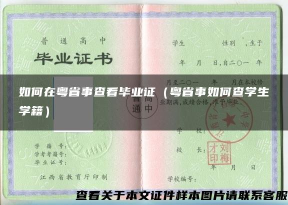 如何在粵省事查看畢業證（粵省事如何查學生學籍）