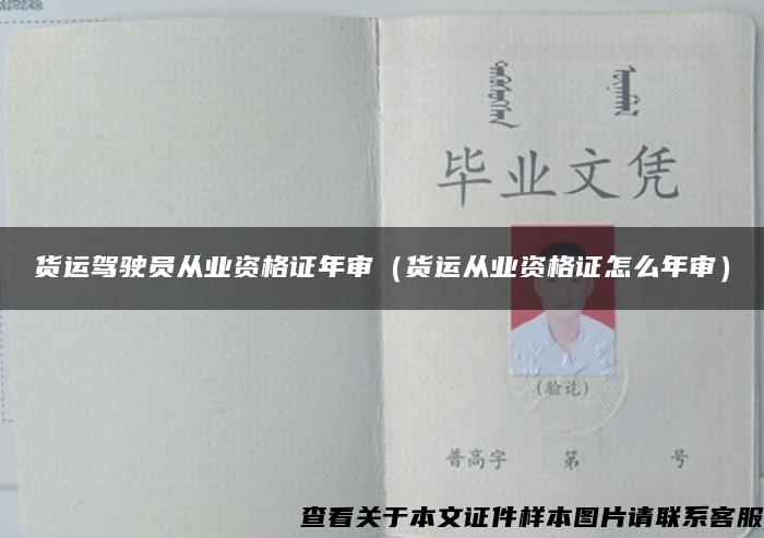 貨運駕駛員從業資格證年審（貨運從業資格證怎么年審）