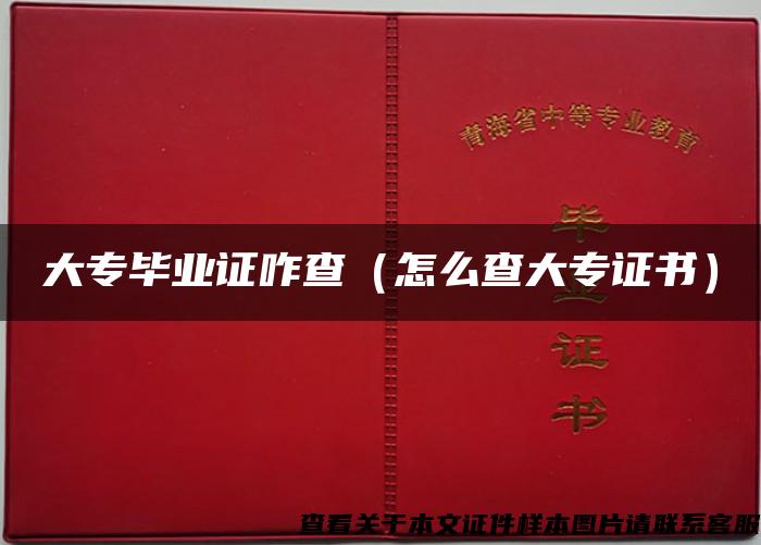 大專畢業證咋查（怎么查大專證書）