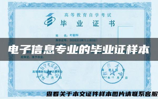 電子信息專業的畢業證樣本