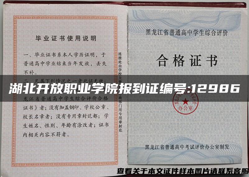 湖北開放職業學院報到證編號:12986