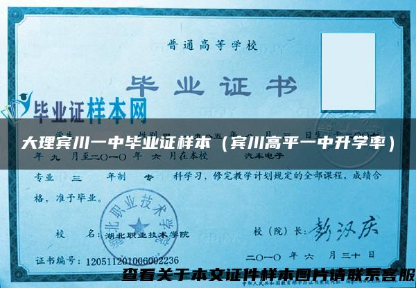 大理賓川一中畢業證樣本（賓川高平一中升學率）