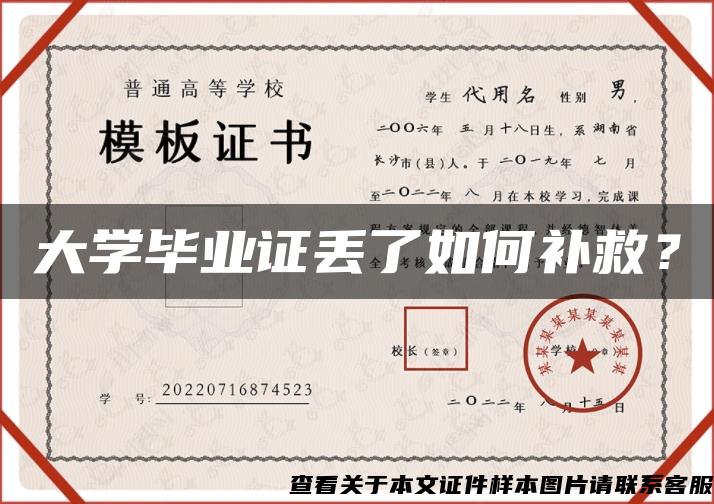 大學畢業證丟了如何補救？