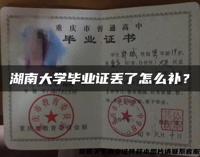 湖南大學畢業證丟了怎么補？
