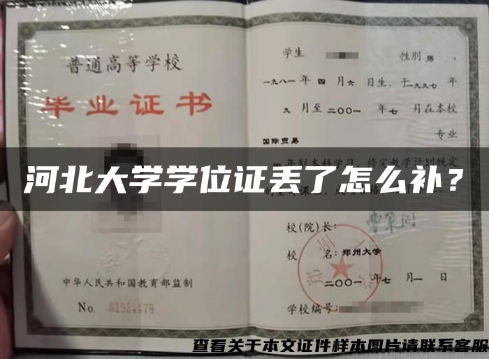 河北大學學位證丟了怎么補？