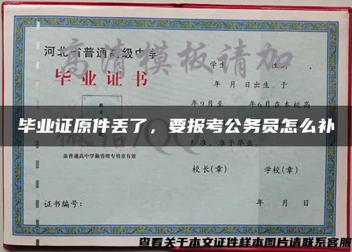 畢業證原件丟了，要報考公務員怎么補