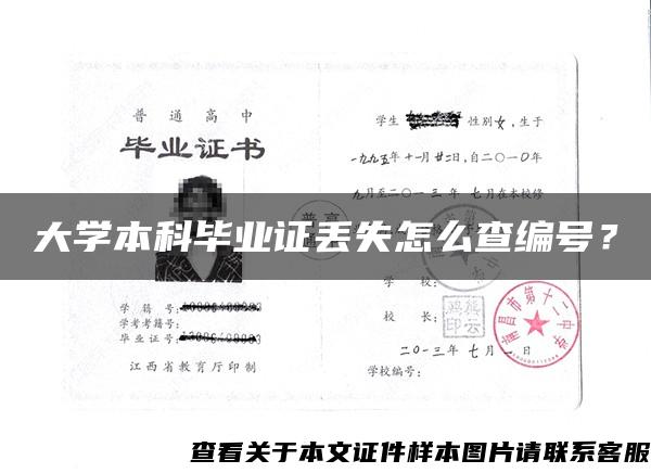 大學本科畢業證丟失怎么查編號？