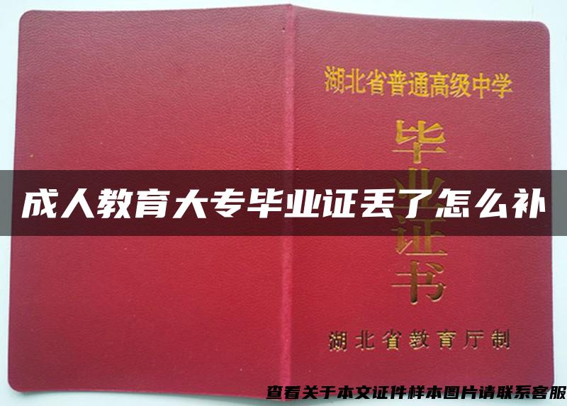 成人教育大專畢業證丟了怎么補