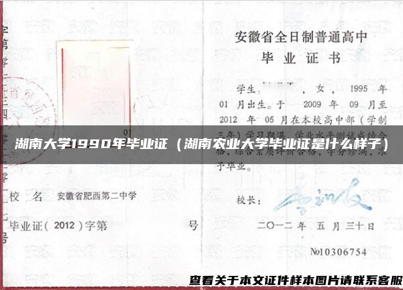湖南大學1990年畢業證（湖南農業大學畢業證是什么樣子）