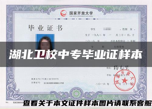 湖北衛校中專畢業證樣本