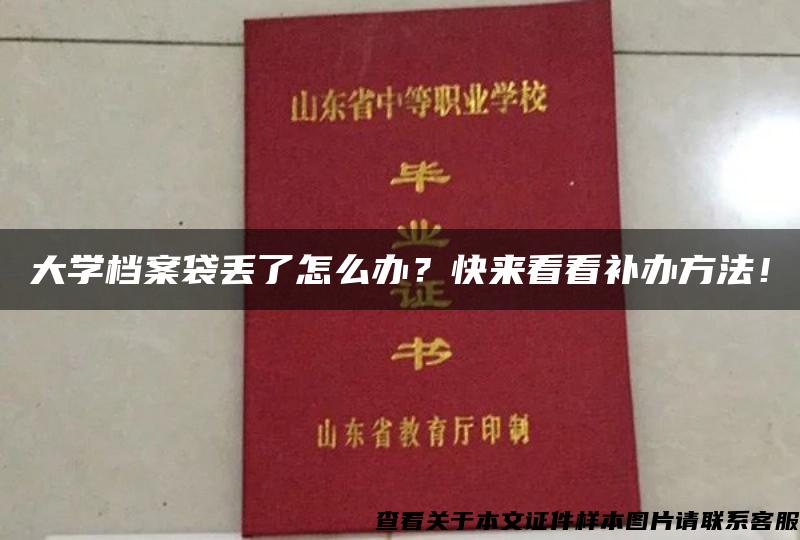 大學檔案袋丟了怎么辦？快來看看補辦方法！