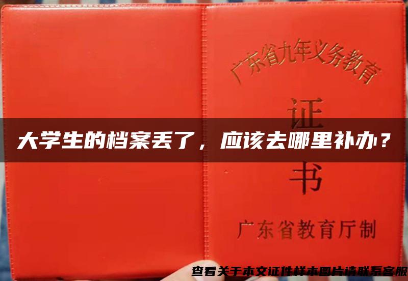 大學生的檔案丟了，應該去哪里補辦？