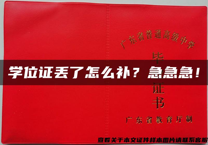 學位證丟了怎么補？急急急！